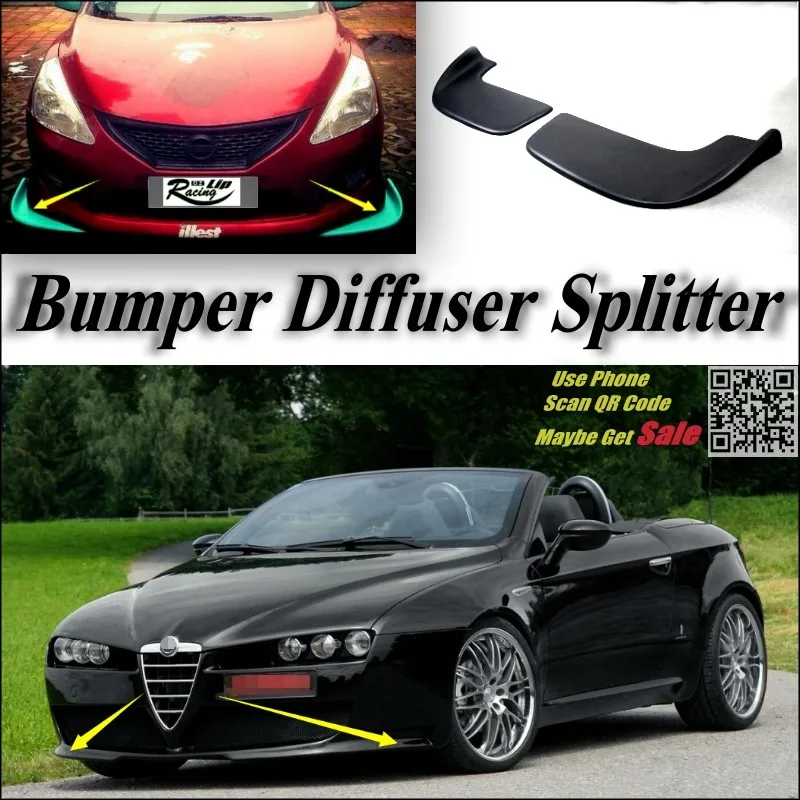 Car Splitter Diffuser Bumper Canard Lip For Alfa Romeo GTV  Spider AR Tuning Body Kit  Front Deflector Fin Chin Decline Body