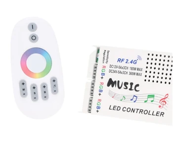 

[Seven Neon]Free shipping Music LED RGB Controller DC12-24V Intelligent Sensitivity 3*5A LED Control+RF Touch Remote Controller