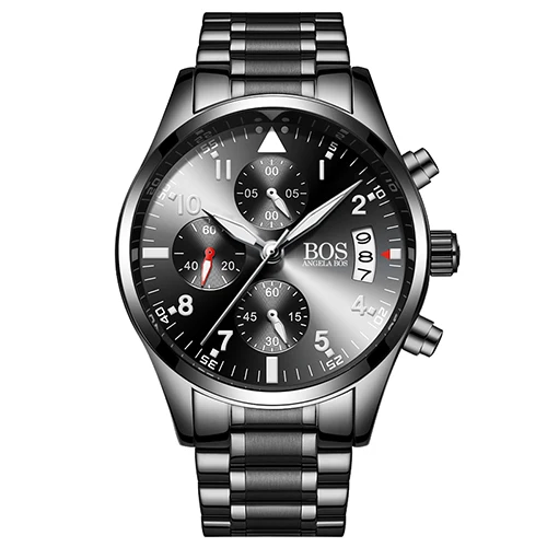 Горячие Для мужчин s часы Анжела Bos лучший бренд класса люкс кварцевые часы Для мужчин спортивные часы Мода Повседневное военные часы мужской Relogio masculino - Цвет: 8012G-C