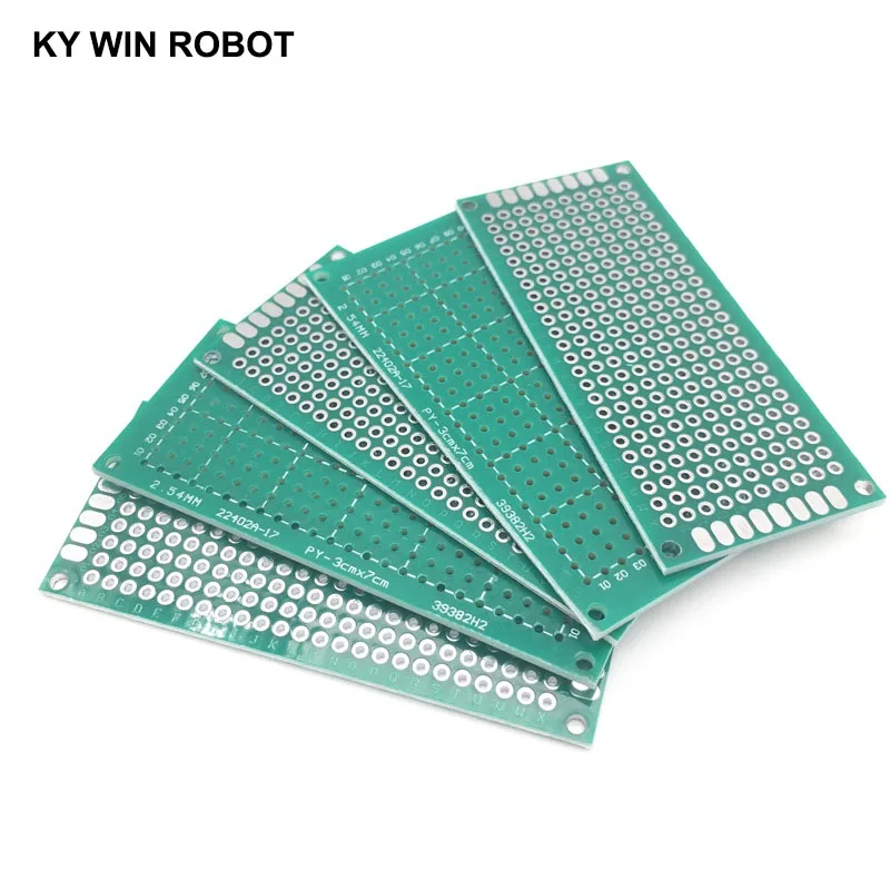 아두이노용 범용 인쇄 회로 기판 프로토보드, PCB 단면 프로토타입, 3x7cm, 30x70mm, 5 개