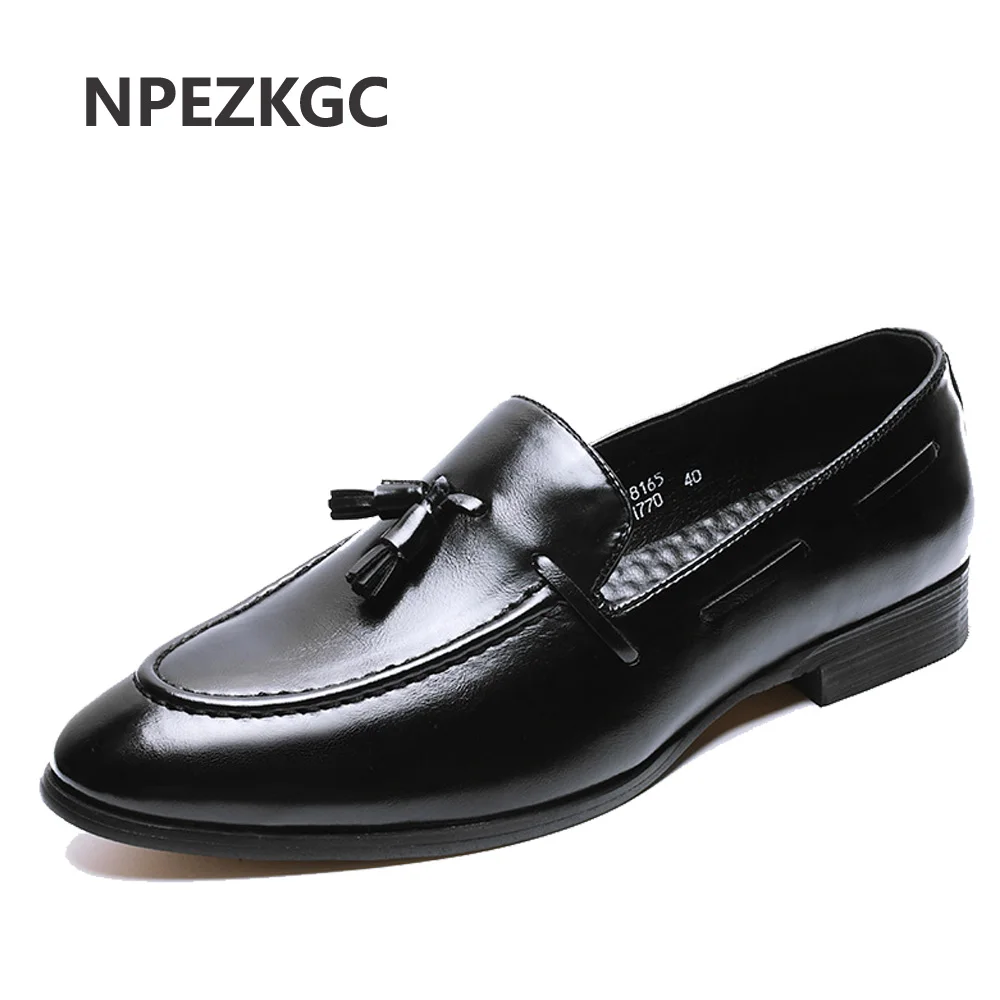 comprar Borla sapatos de couro homens de luxo da marca business flats brilhante vestido escritório trabalho calçado masculino designer de sapatos oxford para homens