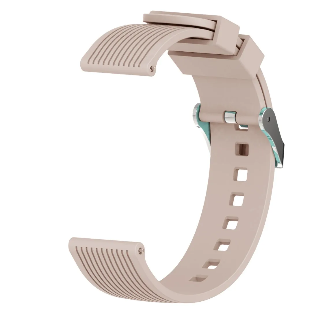 Candy Color 20MM Silicone Sport Watchband for Samsung Galaxy Watch Metal Buckle Striped Replacement Strap for SM-R810 42MM Gear2