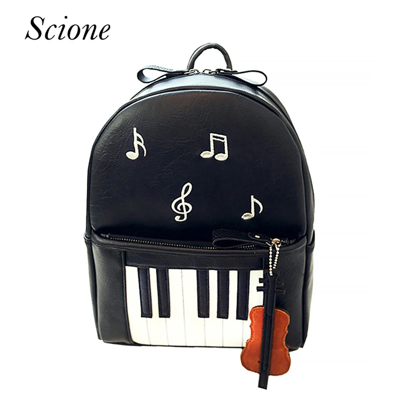 Harajuku Notes Electronic Organ Printing Travel Backpacks Leather School Bags for Teenager girls Student Bookbags Mochilas Li751 bookbags-for-girls