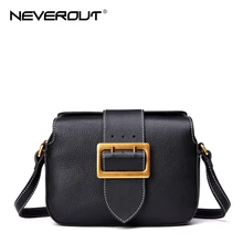 NeverOut Genuine Leather Bag Classic Retro Hardware Solid Messenger Bag Fashion Female Shoulder Sac Crossbody Bags for Women