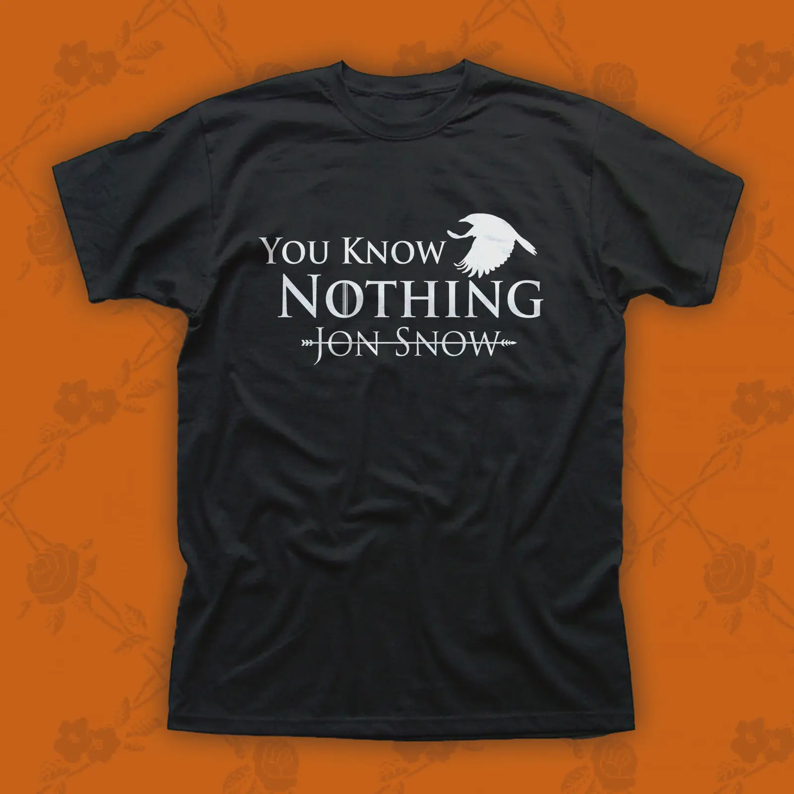 Game Of Thrones You Know Nothing Jon Snow Mens Black T-Shirt 2019 fashion t shirt Cheap wholesale tees mens tee shirts Game Of Thrones You Know Nothing Jon Snow Mens Black T-Shirt 2019 fashion t shirt Cheap wholesale tees mens tee shirts