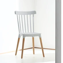 Мебель для столовой минималистичный современный обеденный стул современный дизайн пластиковый корпус и деревянные белые кофейные стулья для отдыха