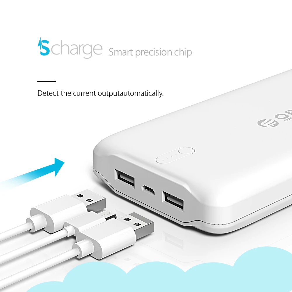 ORICO 20000mAh Power Bank Portable Charger Dual USB Powerbank External Battery Pack ORICO 20000mAh Power Bank Portable Charger Dual USB Powerbank External Battery Pack