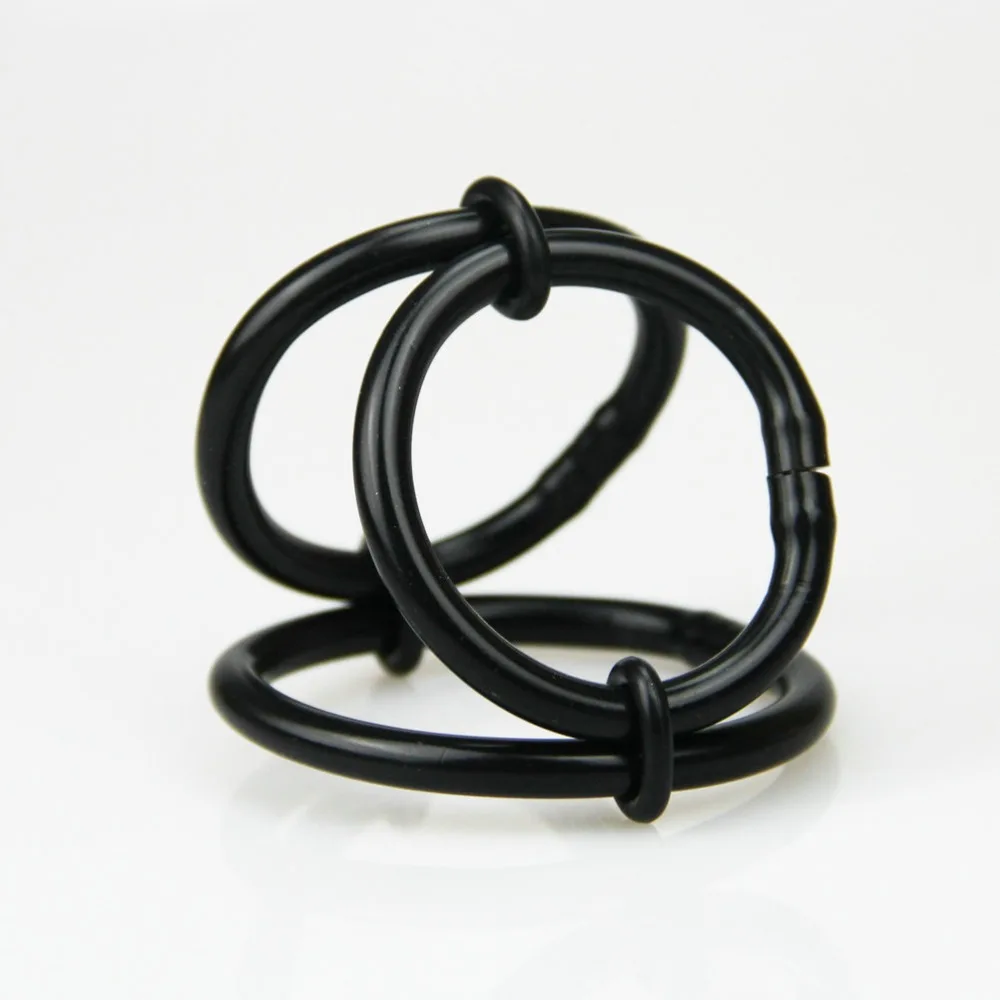 hc071 Adjustable Black Silicone Delay ejaculation Penis Rings (6)