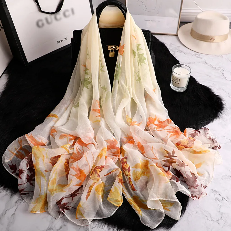 

2019 designer brand women scarf fashion print silk scarves large size summer shawls and wraps for women pashmina lady hijabs