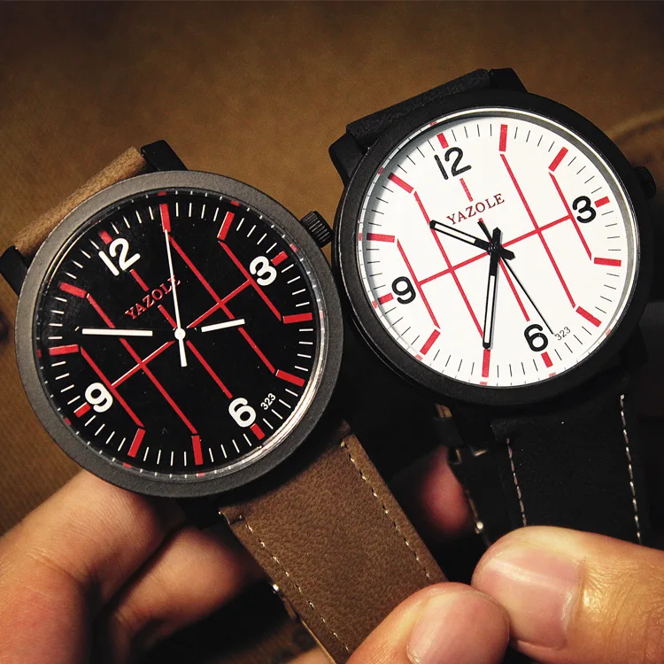 

Hot Sale YAZOLE Vintage Sport Outdoor Quartz Men Male Boy Wristwatches Watch Black Brown High Quality 1 Year Warrenty OP001