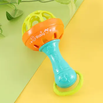 

Baby Teethers Rattles Toy Intelligence Grasping Gums Plastic Hand Bell Rattle Funny Educational Mobiles Toys Birthday Gifts