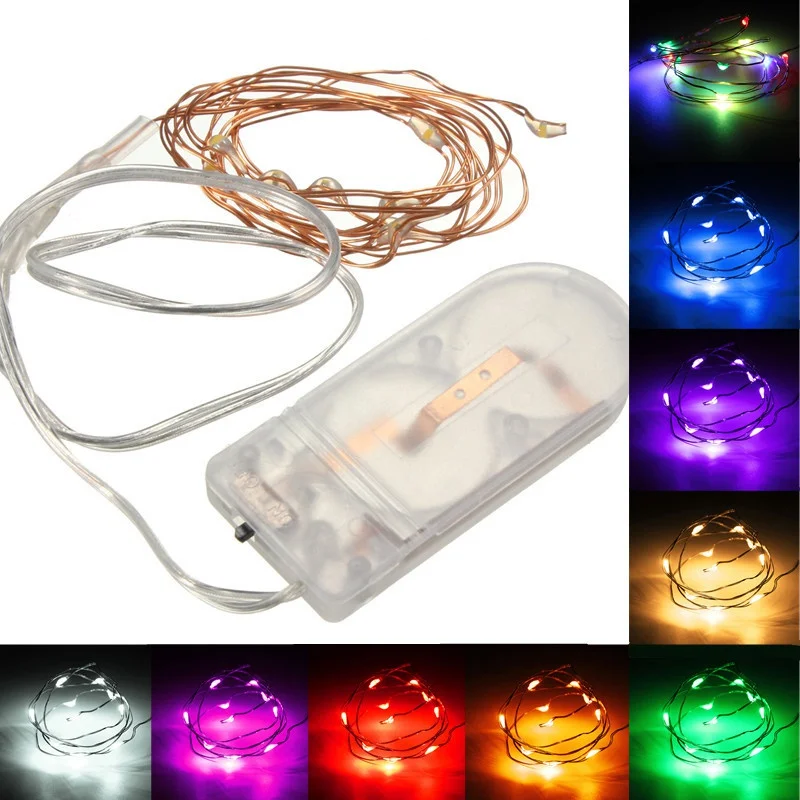 

New Fairy Lights 1M 10LED Xmas Wedding Party Decoration Led Christmas Copper String Light Decor CR2032 Battery Operated