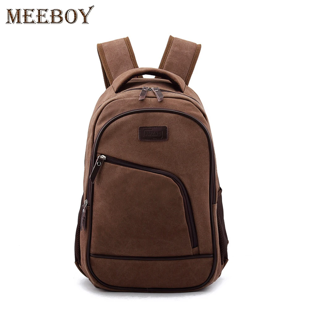 YIFENG Canvas shoulder bag doubles backpack schoolbag travel bag