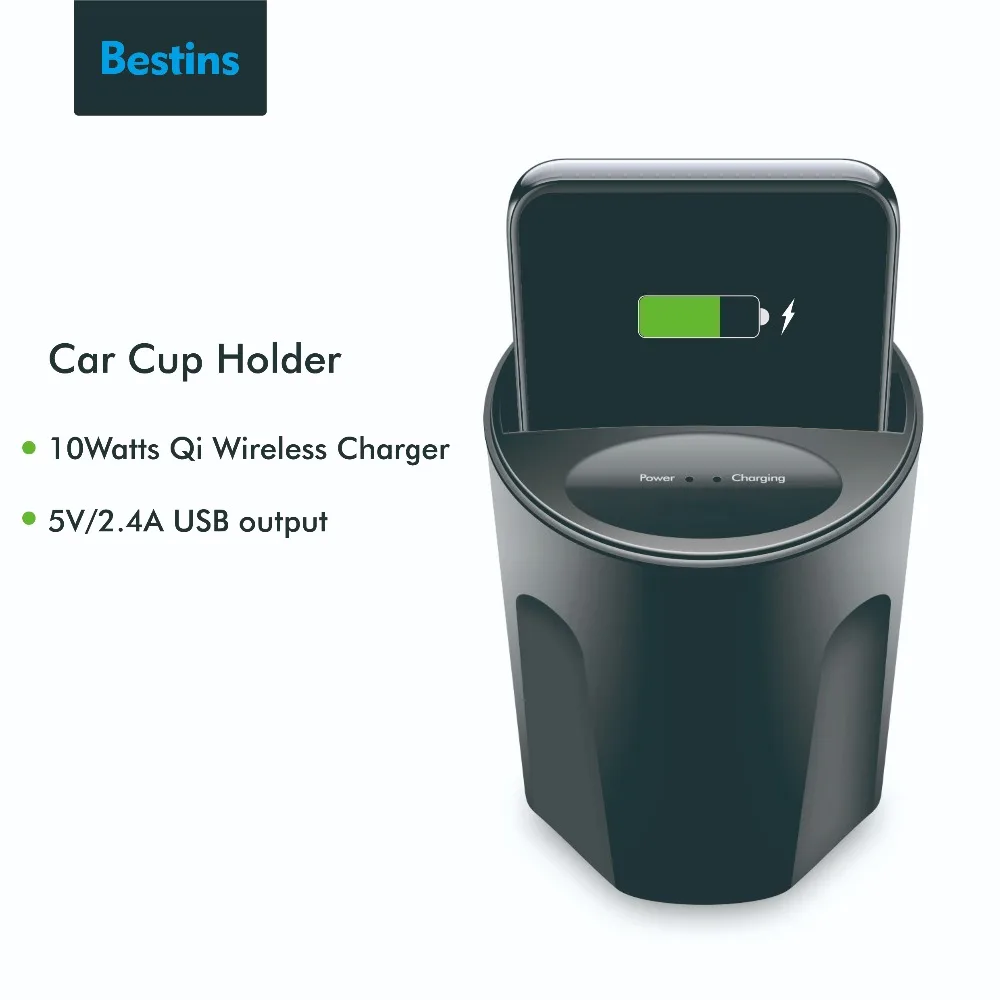 

Bestins Qi Car Wireless Charger Wireless Charger Cup Car Wireless Charger Holder Stand Charging For iPhone 8 X XR Samsung Xiaomi