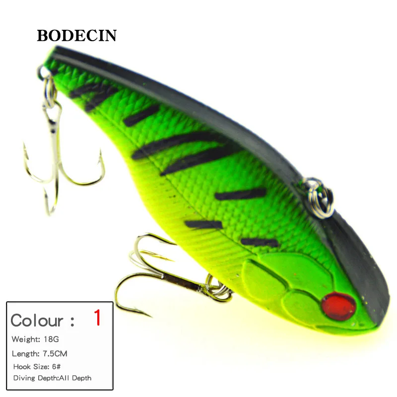 Fishing Lure Wobblers Artificial Baits Peche Crankbait 75mm 18g VIB Hard Bait With Hooks 1PS 3d Eye Lifelike Wobbler Swim Tackle (1)