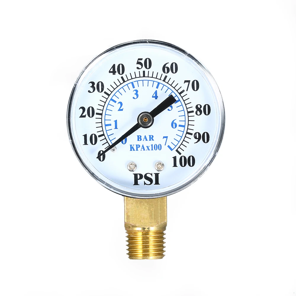 0~ 100psi 0~ 7bar двойная шкала механические Давление датчик бассейн Аквариум фильтра для воды воздуха газа Давление измерителем влажности и температуры 1/4 дюйм; NPT