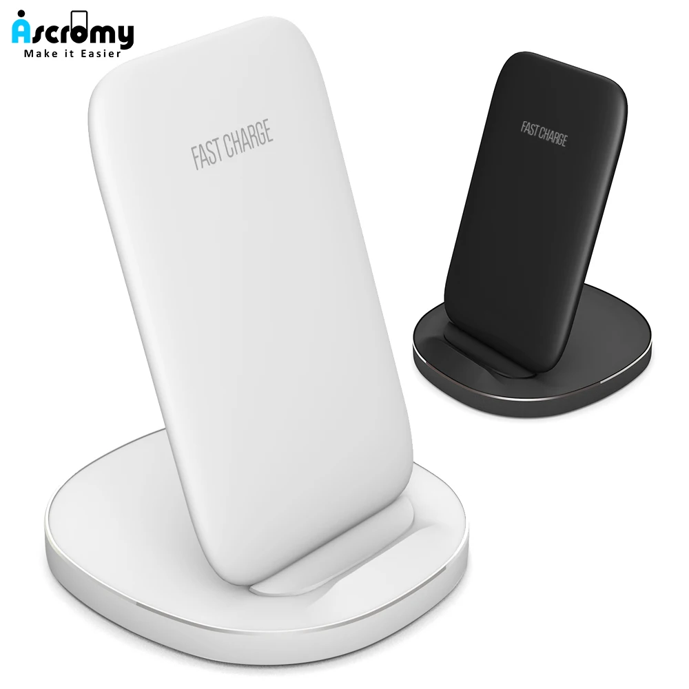 

Ascromy QI Wireless Charger Stand For iPhone X XS Max XR 8 Plus Samsung Galaxy S9 S8 Note 9 8 10W Fast Induction Charging Holder