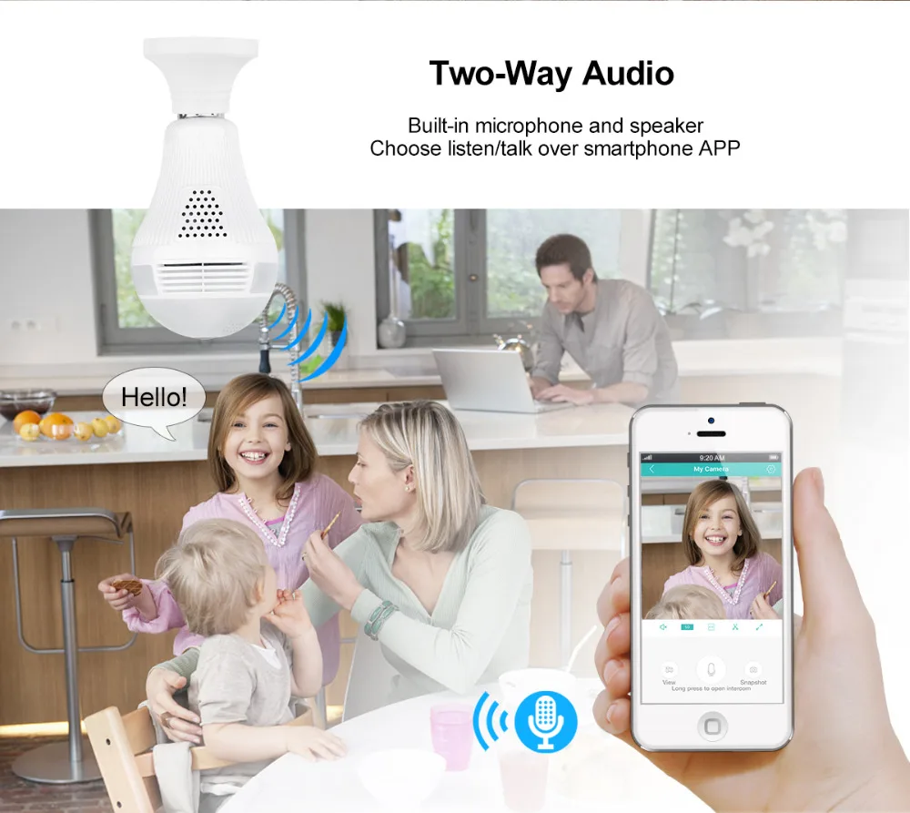MISECU 5.0MP 3.0MP 1.3MP 360 градусов VR аудио 128 ГБ слот беспроводная IP камера лампа Wi Fi рыбий
