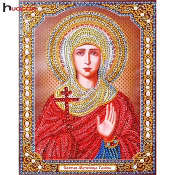 

HUACAN Diamond Embroidery Religion Icons Crystal Round Drill DIY Diamond Painting Cross Stitch Portrait Decor Home 22x28CM