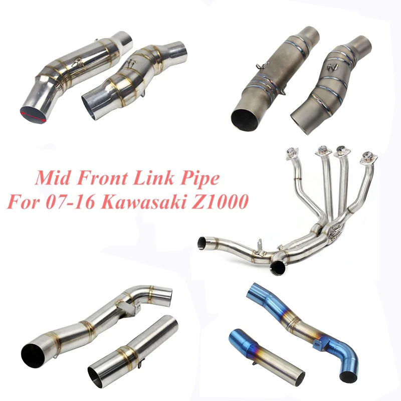 

For 07-16 Kawasaki Z1000 Full Exhaust System 51 45 mm Exhaust Front Mid Link Left Right Tube Connecting Stainless Steel Titanium