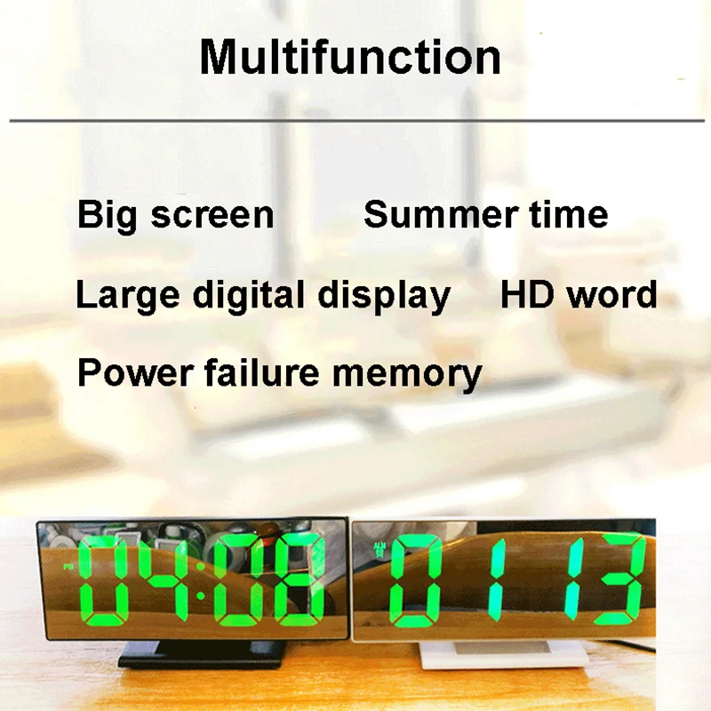 LED Mirror Digital Alarm Clock Electronic Watch Table Multifunction Snooze Temperature Night Display LED Desktop Alarm Clocks LED Mirror Digital Alarm Clock Electronic Watch Table Multifunction Snooze Temperature Night Display LED Desktop Alarm Clocks