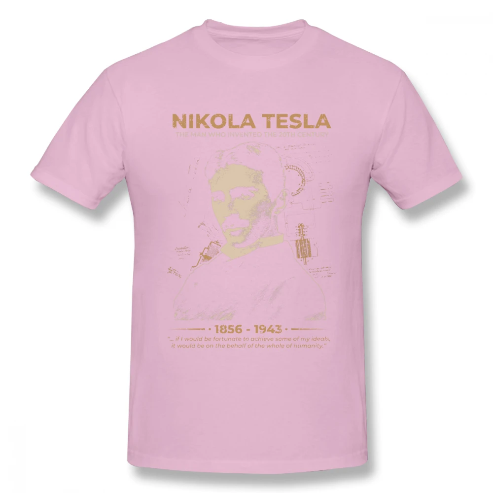 Хипстерская Футболка Nikola Tesla, большие размеры, Мужская футболка для отдыха, уникальный для мужчин, Графический Топ, футболки, модная новинка, топ, дизайн - Цвет: Розовый