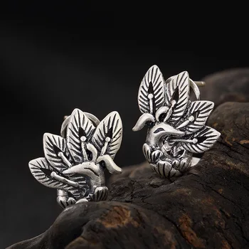 

phoenix peony han edition matte contracted joker sterling silver restoring ancient ways female stud earrings earrings