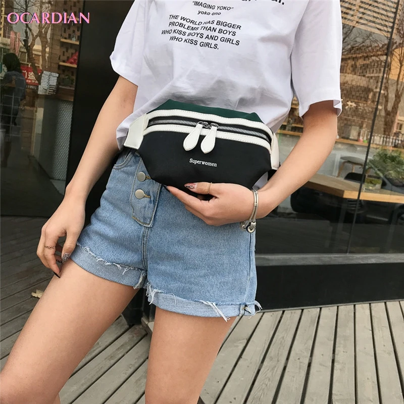 OCARDIAN Cosmetic Bag Women's Fashion Canvas Letter Shoulder Messenger Crossbody Chest Zipper Slant Bags Packs Drop#0626