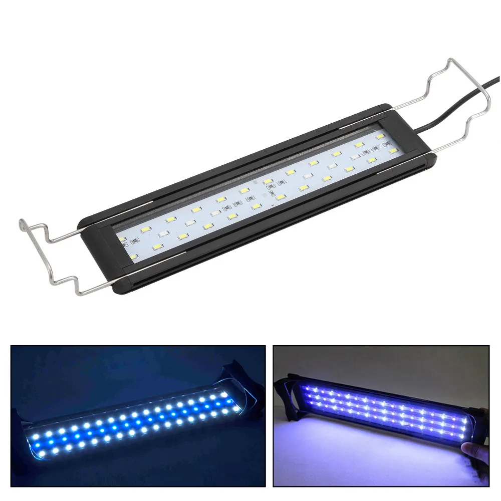 

25cm/40cm/50cm Aluminum AlloyWhite/blue Aquarium Light Lamp Fish Tank Decoration led Lighting Coral Reef aquatic Decor aquario