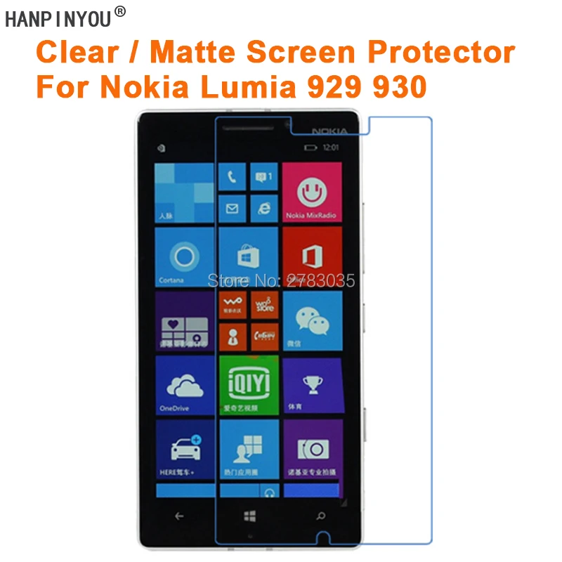 

For Nokia Lumia 929 930 5.0" Clear Glossy / Anti-Glare Matte Screen Protector Protective Film Guard (Not Tempered Glass)