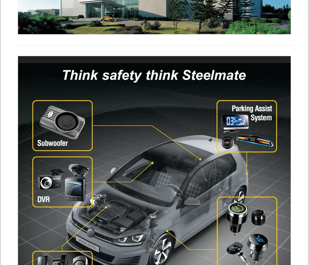 Steelmate TP-03S TPMS система контроля давления в шинах с регулируемым ЖК-дисплеем прикуриватель 4 клапана-колпачок внешние датчики