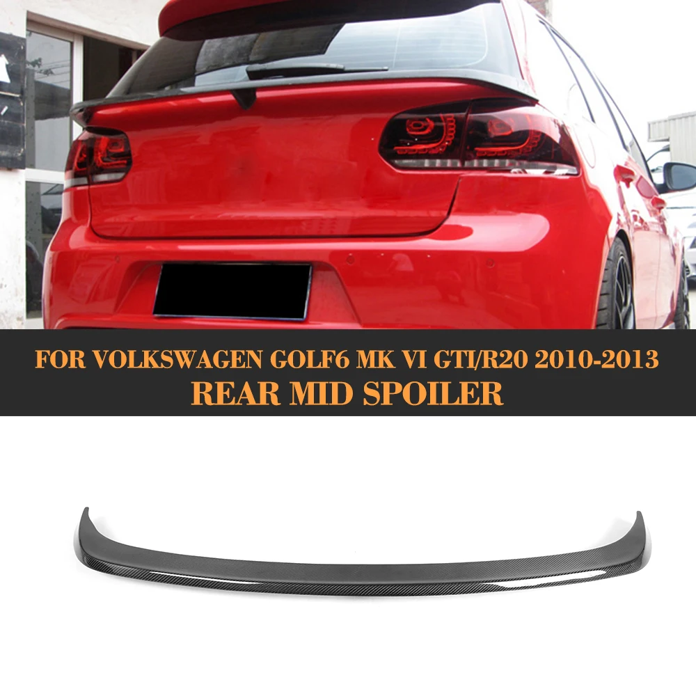 Carbon Fiber Rear Trunk Lip Spoiler Auto Car Middle Rear Wing For Volkswagen VW Golf6 MK6 GTI