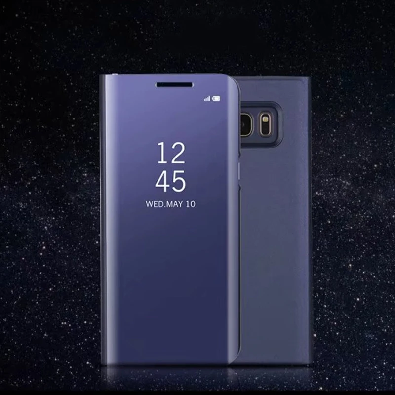 HereCase зеркальный кожаный чехол для Samsung Galaxy S10e S9 S8 Plus прозрачный умный флип с