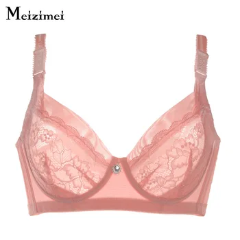 

Meizimei Bras for Women Underwear Ultra Thin Lace Bralette Sexy Lingerie Underwire Brassiere Girl BH Plus Size Crop Top Push Up