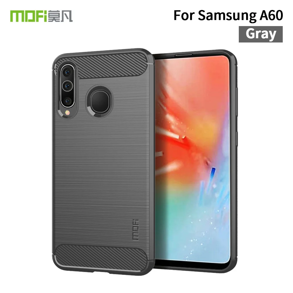 Серый MOFI для Galaxy A60 чехол силиконовый чехол Мягкая лампа ТПУ-вес чехол для телефона samsung Galaxy A60 задняя крышка защитный чехол - Цвет: Серый