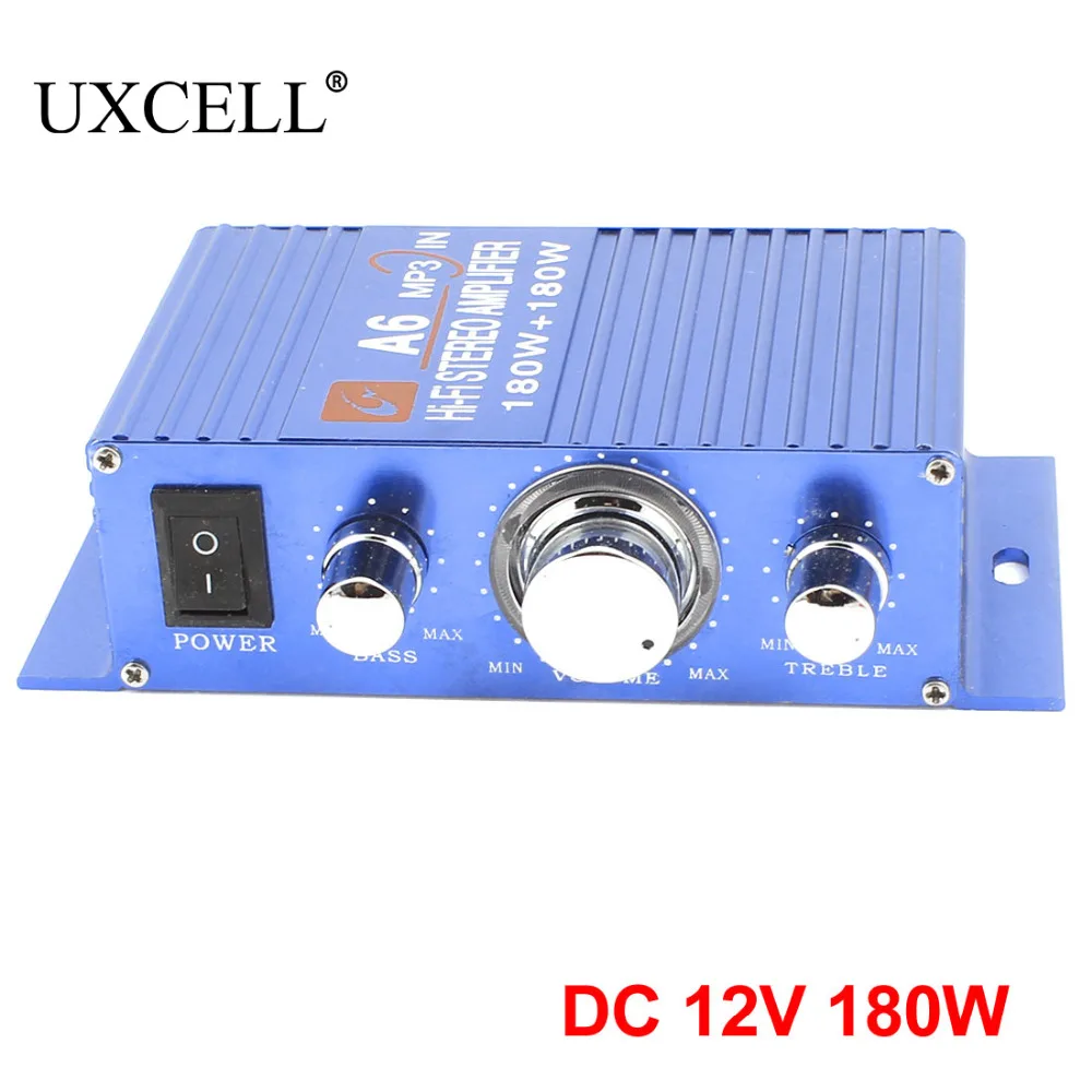 UXCELL DC 12V 180W Автомобильный синий Алюминиевый мини Hifi стерео аудио усилитель мощности