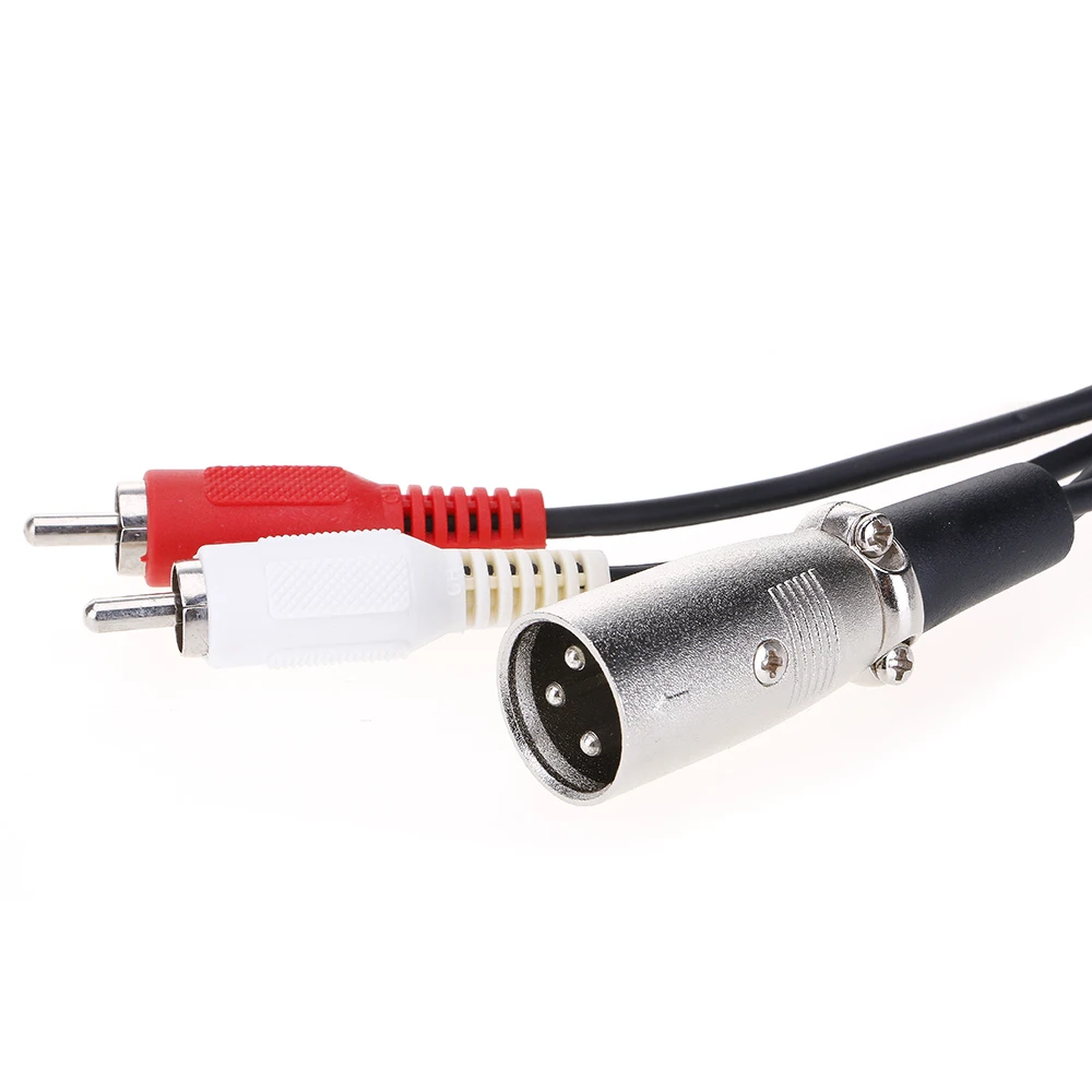 3 Pin XLR Male to 2 RCA Male Stereo Video Cable XLR Y Splitter Patch Cable New