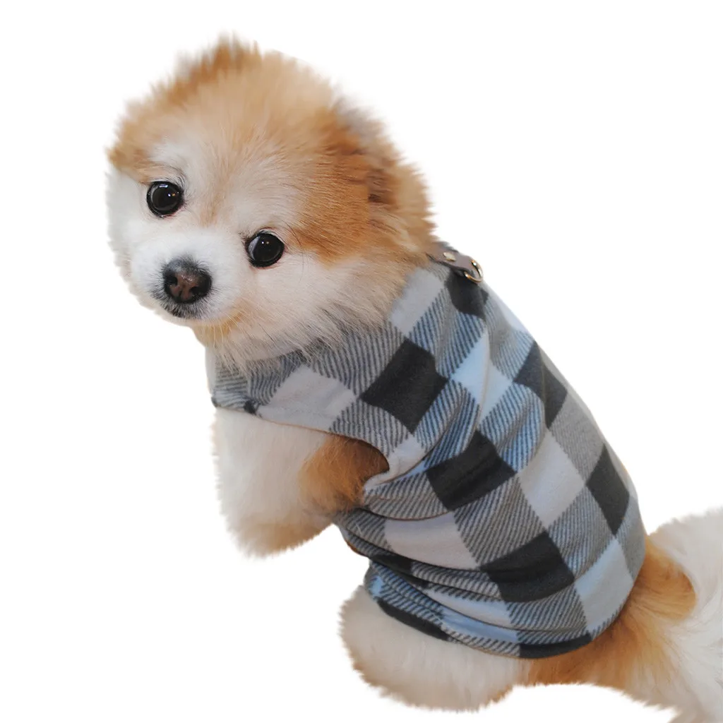 

New Plaid clothes Pet Dog Cat Villus Warm Vest Puppy Doggy Apparel Clothing Cheap dog clothes For Small Dogs Pomeranian