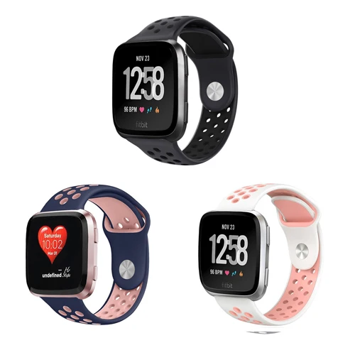 

Ktab Sport Bands for Fitbit Versa Bands Soft Silicone Strap Replacement Band for Fitbit Versa Lite Watch Accessories