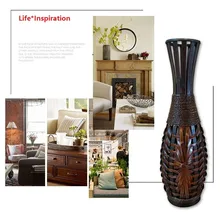 Классический большой пол искусство бамбуковая ваза креативная Мода украшение дома ремесло антикварная гостиная