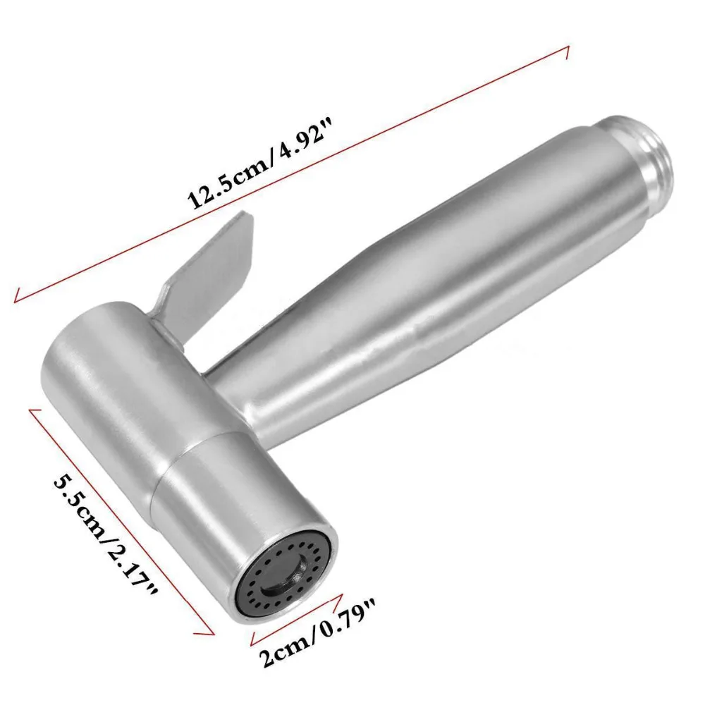 Premium Bathroom Pressure Small Shattaf Sprayer Washing Small Shower Head Flusher Flushing Clean Bidets Stainless Steel 0714-1 4