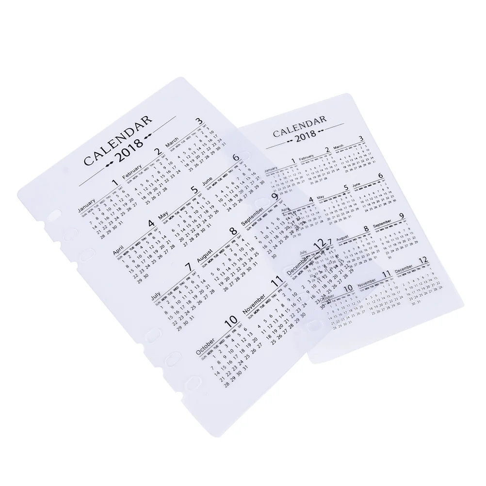 

1 sheet A5 A6 PP 2018 Calendar Kalendar Matt Frosted Plate Protecting Inner Paper Spacer Planner Organizer Divider Separator