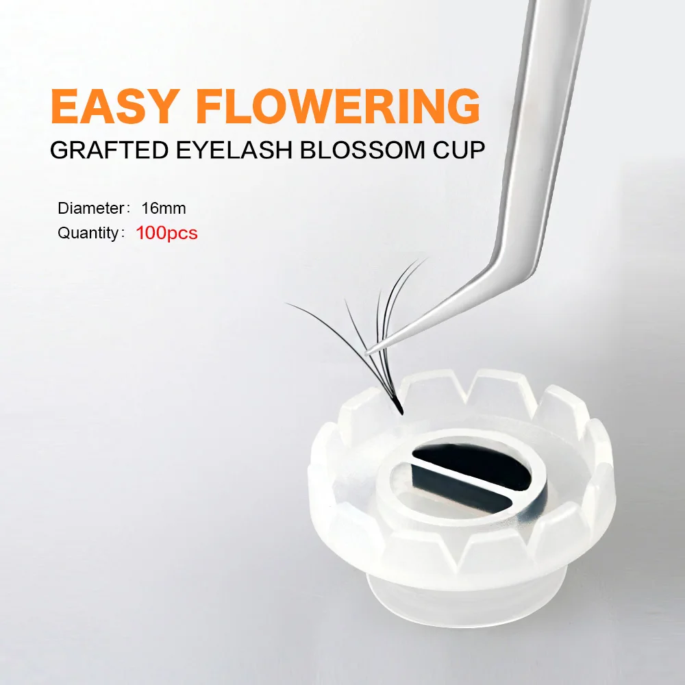 

Glue Holder 100pcs Grafted eyelash blossom cup easy flowering individual to fans create fans Faux individual eyelash extension