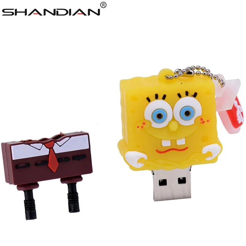 SHANDIAN Милая мультяшная Губка Боб Патрик звезда usb флеш-накопитель карта памяти USB2.0 4GB 8GB16GB 32GB 64GB u диск подарок для детей