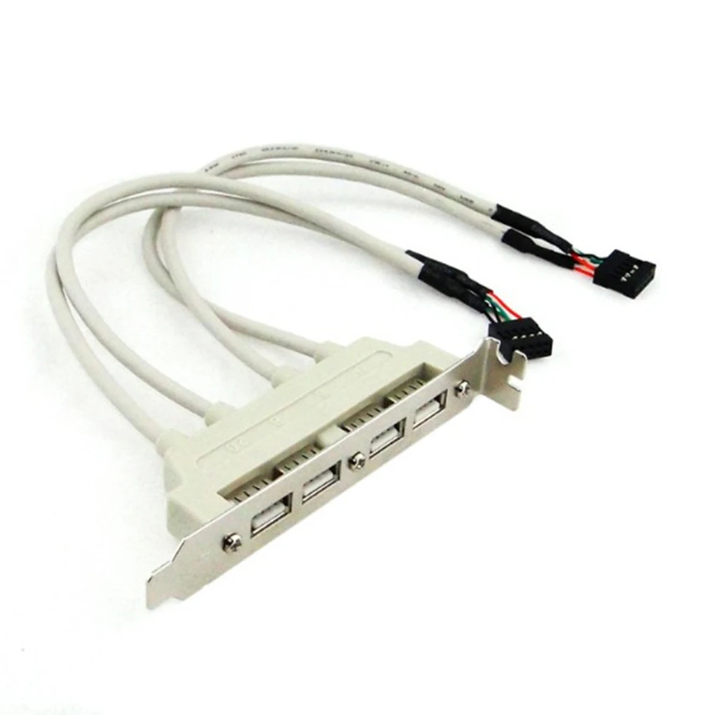 

4 Ports USB 2.0 Port Panel Cable Female Screw to Motherboard 9pin Header Panel Mount Cable