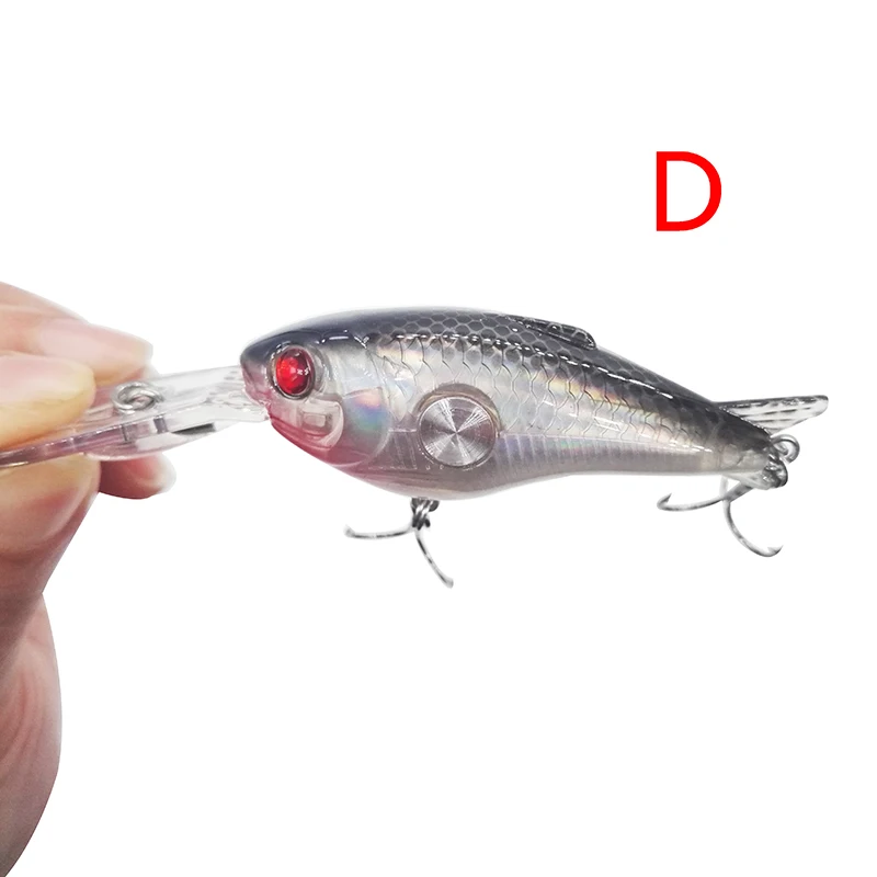 OUTKIT Crankbait 55 мм 10 г 1,8-3,9 м 1 шт. жесткие рыболовные приманки плавающие воблеры Кривошипные жесткие приманки Крючки морская ловля карпа - Цвет: D