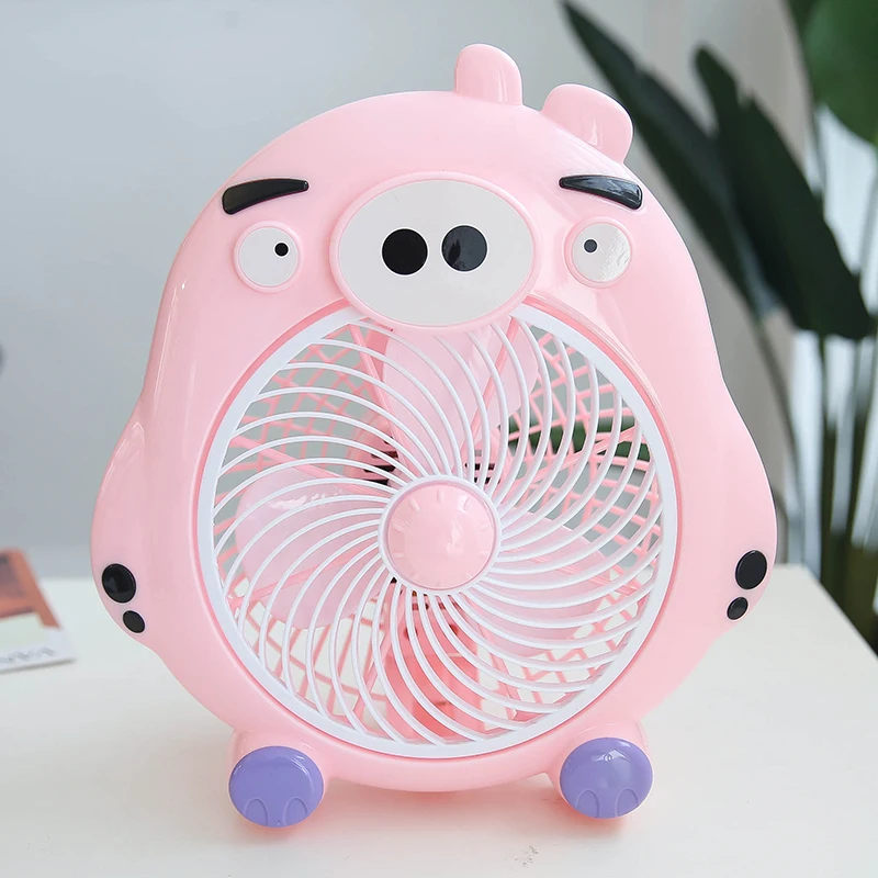 

220V Cartoon Shape Portable Electric Fan Cute Mini Mute Desktop Stand Fan With Extended Line For School Office Travel EU/AU/UK