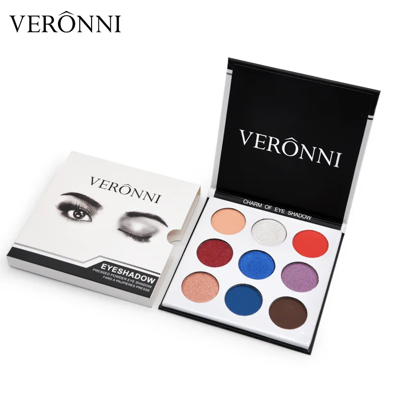 

VERONNI Pressed Powder Eye Shadow Palette 9 colors Holiday Edition Shimmer & Matte Colors Brand New Drop shipping