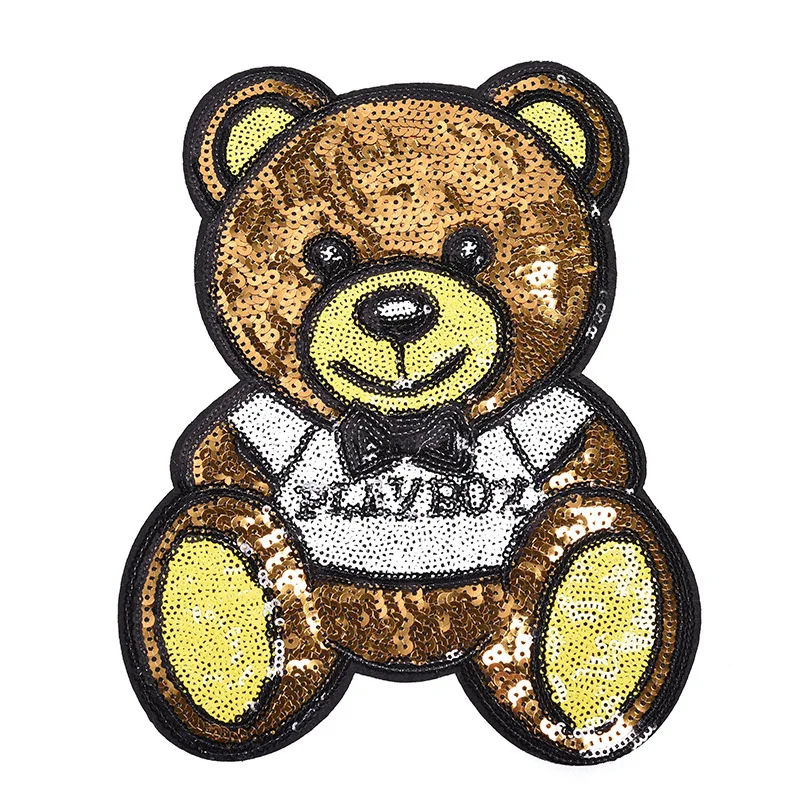 Cartoon Bow Reversible Change Color Iron-on Sequins Patches Clothes Sticker