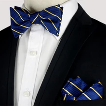 14 видов стилей цветочный Классический шёлковый жаккардовый тканый мужской галстук-бабочка с карманом квадратный носовой платок для костюма аксессуары набор